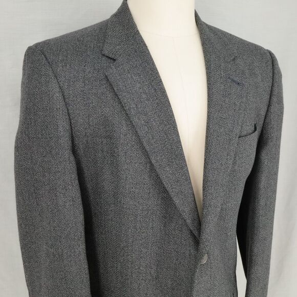 Hart Schaffner Marx Sport Coat Mens 44L Gray Wool Tweed Comfort Jacket Lined Vtg - Picture 7 of 16